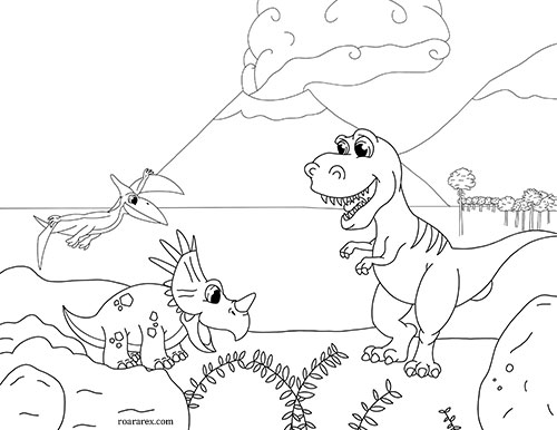 Hello Roara! Free Dinosaur Coloring Page